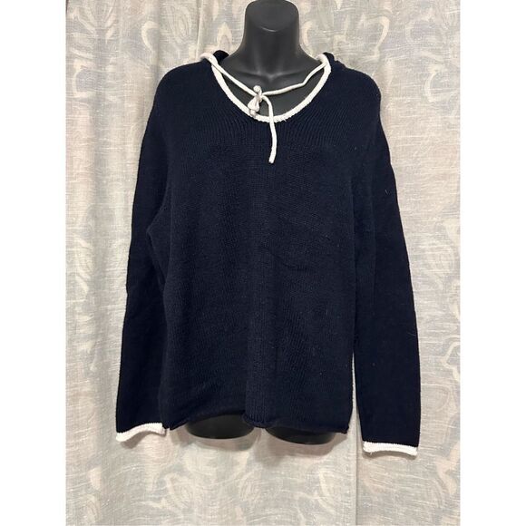 Nice Joan Vass woman hoodie pullover sweater size Large Viscose blend Good Condi - Picture 1 of 4